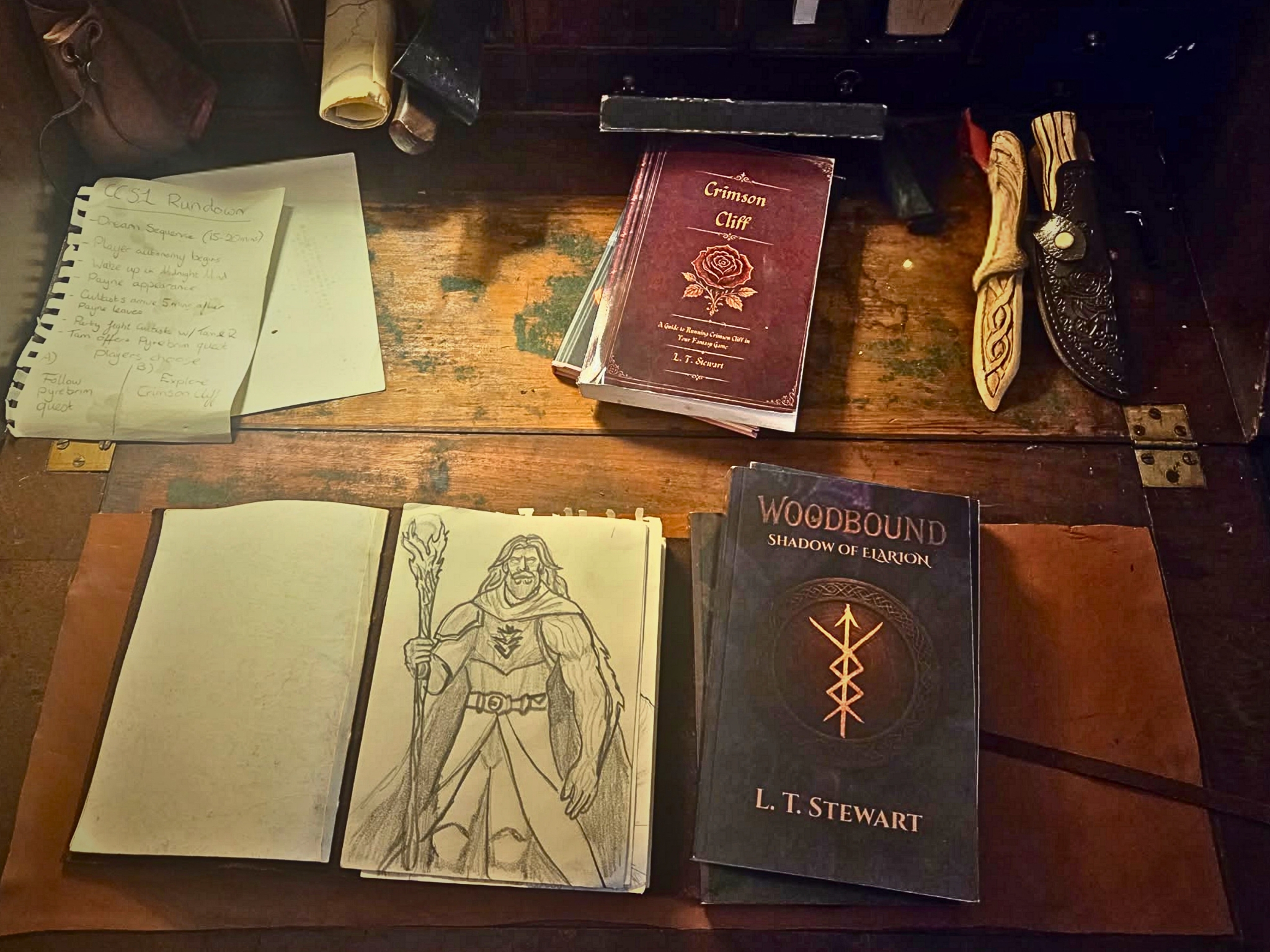 Close-up of creative workspace
